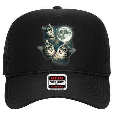 Funny Cat Three Cat Moon 3 Wolfs Cute Kitten Graphic Trucker Hat
