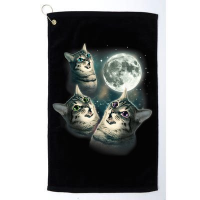 Funny Cat Three Cat Moon 3 Wolfs Cute Kitten Graphic Golf Towel