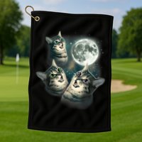 Funny Cat Three Cat Moon 3 Wolfs Cute Kitten Graphic Golf Towel
