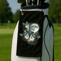 Funny Cat Three Cat Moon 3 Wolfs Cute Kitten Graphic Golf Towel