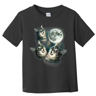 Funny Cat Three Cat Moon 3 Wolfs Cute Kitten Graphic Toddler T-Shirt