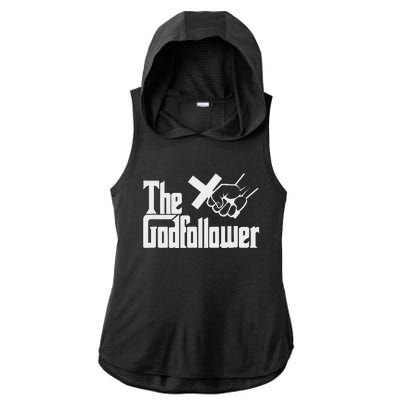 Funny Christian The God follower Ladies PosiCharge Tri-Blend Wicking Draft Hoodie Tank