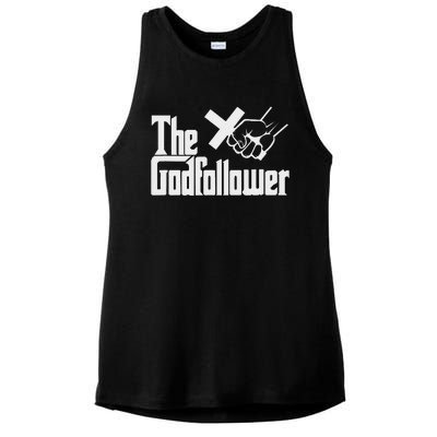 Funny Christian The God follower Ladies PosiCharge Tri-Blend Wicking Tank