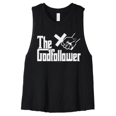 Funny Christian The God follower Women's Racerback Cropped Tank