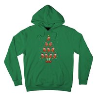 Funny Christmas Tree Lights Santa Hat Elf Highland Cow Xmas Tree Gift Hoodie