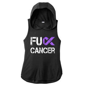 Fuck Cancer Testicular Cancer Awareness Funny Gift Cool Gift Ladies PosiCharge Tri-Blend Wicking Draft Hoodie Tank