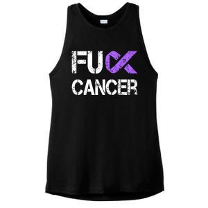 Fuck Cancer Testicular Cancer Awareness Funny Gift Cool Gift Ladies PosiCharge Tri-Blend Wicking Tank