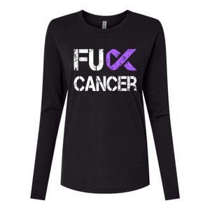 Fuck Cancer Testicular Cancer Awareness Funny Gift Cool Gift Womens Cotton Relaxed Long Sleeve T-Shirt