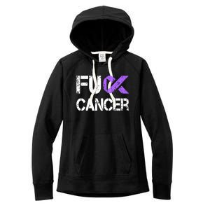 Fuck Cancer Testicular Cancer Awareness Funny Gift Cool Gift Women's Fleece Hoodie