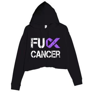 Fuck Cancer Testicular Cancer Awareness Funny Gift Cool Gift Crop Fleece Hoodie