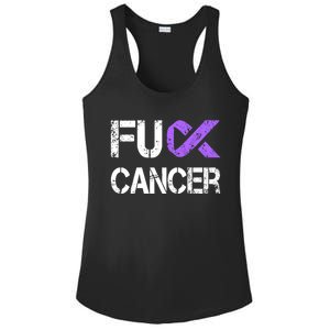 Fuck Cancer Testicular Cancer Awareness Funny Gift Cool Gift Ladies PosiCharge Competitor Racerback Tank