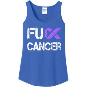 Fuck Cancer Testicular Cancer Awareness Funny Gift Cool Gift Ladies Essential Tank