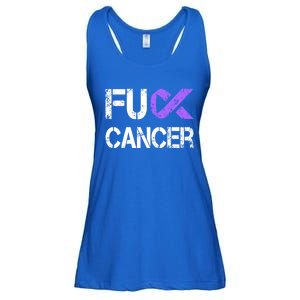 Fuck Cancer Testicular Cancer Awareness Funny Gift Cool Gift Ladies Essential Flowy Tank