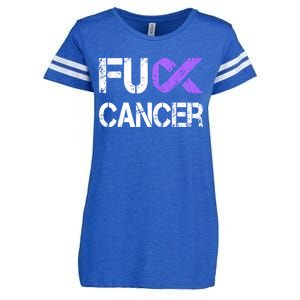 Fuck Cancer Testicular Cancer Awareness Funny Gift Cool Gift Enza Ladies Jersey Football T-Shirt