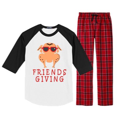 Friendsgiving Cool Thanksgiving Turkey Funny Raglan Sleeve Pajama Set