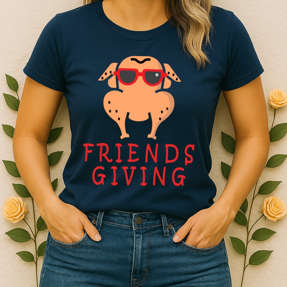 Friendsgiving Cool Thanksgiving Turkey Funny Womens T-Shirt