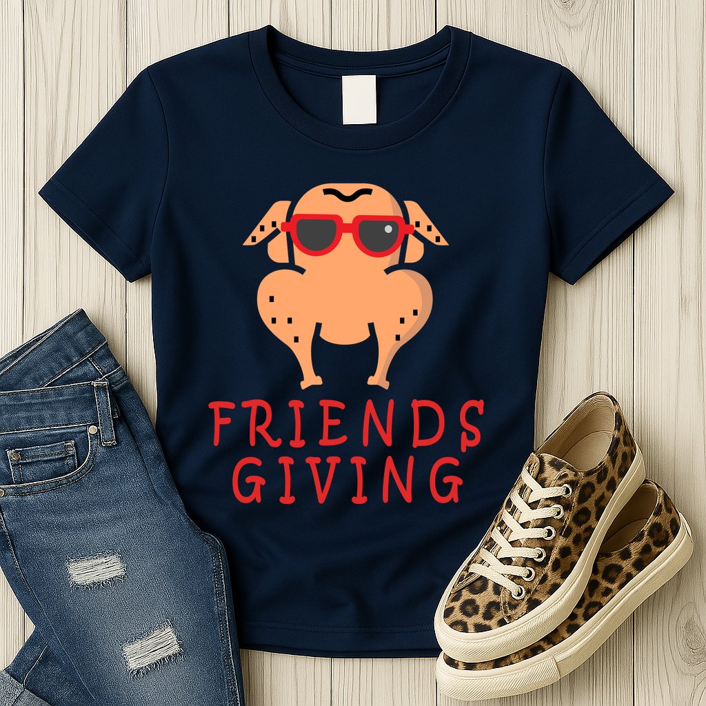 Friendsgiving Cool Thanksgiving Turkey Funny Womens T-Shirt