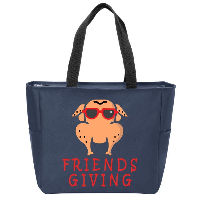 Friendsgiving Cool Thanksgiving Turkey Funny Zip Tote Bag