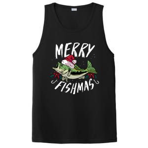 Funny Christmas Themed Bass Fishing Design Merry Fishmas Meaningful Gift PosiCharge Competitor Tank