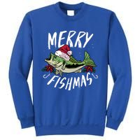 Funny Christmas Themed Bass Fishing Design Merry Fishmas Meaningful Gift Sweatshirt