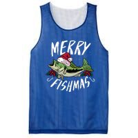 Funny Christmas Themed Bass Fishing Design Merry Fishmas Meaningful Gift Mesh Reversible Basketball Jersey Tank