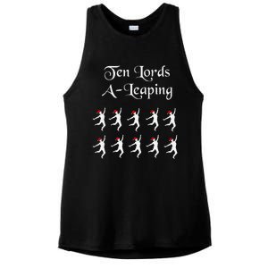  Funny Christmas Tee Shirt Lords A Leaping Tee  Ladies PosiCharge Tri-Blend Wicking Tank