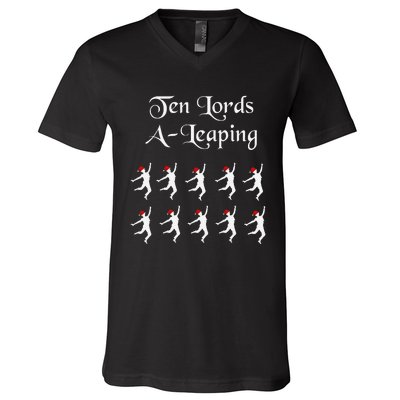  Funny Christmas Tee Shirt Lords A Leaping Tee  V-Neck T-Shirt