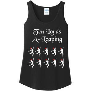  Funny Christmas Tee Shirt Lords A Leaping Tee  Ladies Essential Tank