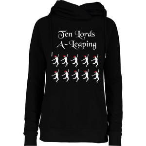  Funny Christmas Tee Shirt Lords A Leaping Tee  Womens Funnel Neck Pullover Hood