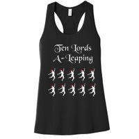  Funny Christmas Tee Shirt Lords A Leaping Tee  Women's Racerback Tank