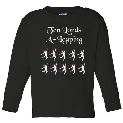  Funny Christmas Tee Shirt Lords A Leaping Tee  Toddler Long Sleeve Shirt