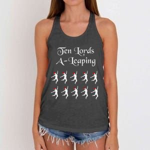  Funny Christmas Tee Shirt Lords A Leaping Tee  Women's Knotted Racerback Tank