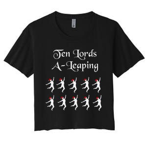  Funny Christmas Tee Shirt Lords A Leaping Tee  Women's Crop Top Tee