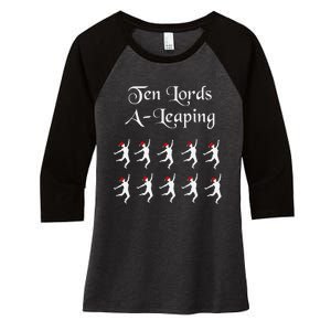  Funny Christmas Tee Shirt Lords A Leaping Tee  Women's Tri-Blend 3/4-Sleeve Raglan Shirt