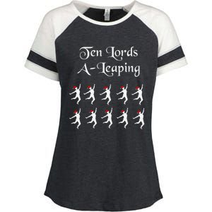  Funny Christmas Tee Shirt Lords A Leaping Tee  Enza Ladies Jersey Colorblock Tee