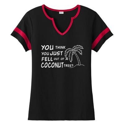 Funny Coconut Tree Kamala Harris Political Humor Ladies Halftime Notch Neck Tee