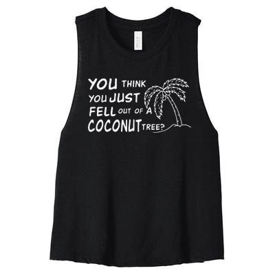 Funny Coconut Tree Kamala Harris Political Humor Women's Racerback Cropped Tank