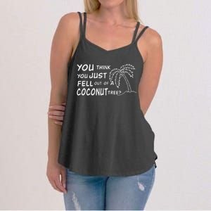 Funny Coconut Tree Kamala Harris Political Humor Women's Strappy Tank