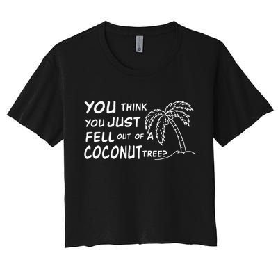 Funny Coconut Tree Kamala Harris Political Humor Women's Crop Top Tee