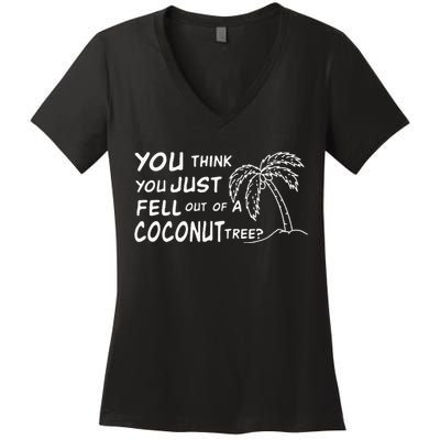 Funny Coconut Tree Kamala Harris Political Humor Women's V-Neck T-Shirt