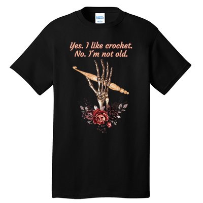 Funny Crochet Tee Alternative Goth Dark Fiber Arts Tall T-Shirt