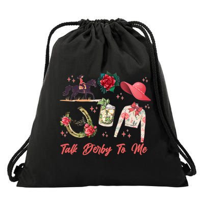 Funny Cute Talk Derby To Me Horse Racing Drawstring Bag