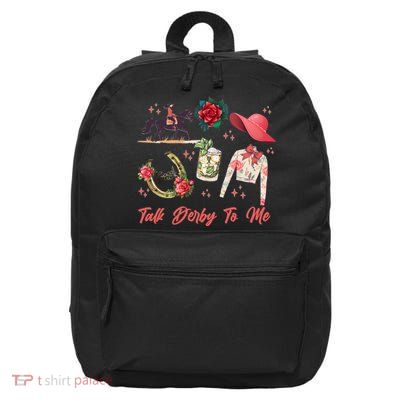 Funny Cute Talk Derby To Me Horse Racing 16 in Basic Backpack