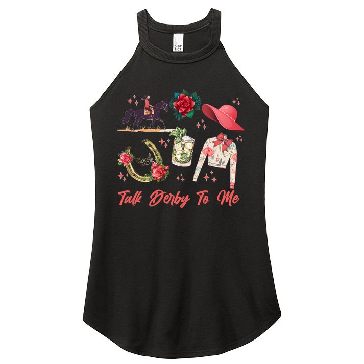 Funny Cute Talk Derby To Me Horse Racing Women's Perfect Tri Rocker Tank