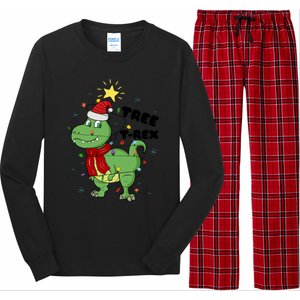 Funny Christmas Tree Rex Christmas Lights Santa Cool Gift Long Sleeve Pajama Set