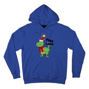 Funny Christmas Tree Rex Christmas Lights Santa Cool Gift Hoodie