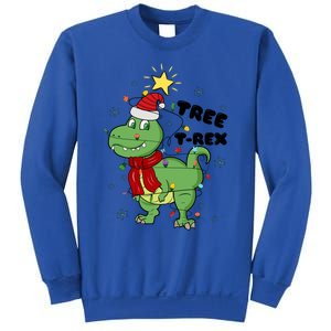 Funny Christmas Tree Rex Christmas Lights Santa Cool Gift Sweatshirt