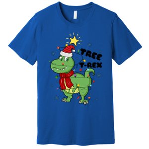 Funny Christmas Tree Rex Christmas Lights Santa Cool Gift Premium T-Shirt