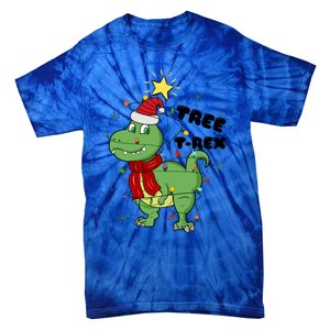 Funny Christmas Tree Rex Christmas Lights Santa Cool Gift Tie-Dye T-Shirt