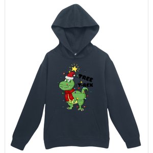 Funny Christmas Tree Rex Christmas Lights Santa Cool Gift Urban Pullover Hoodie